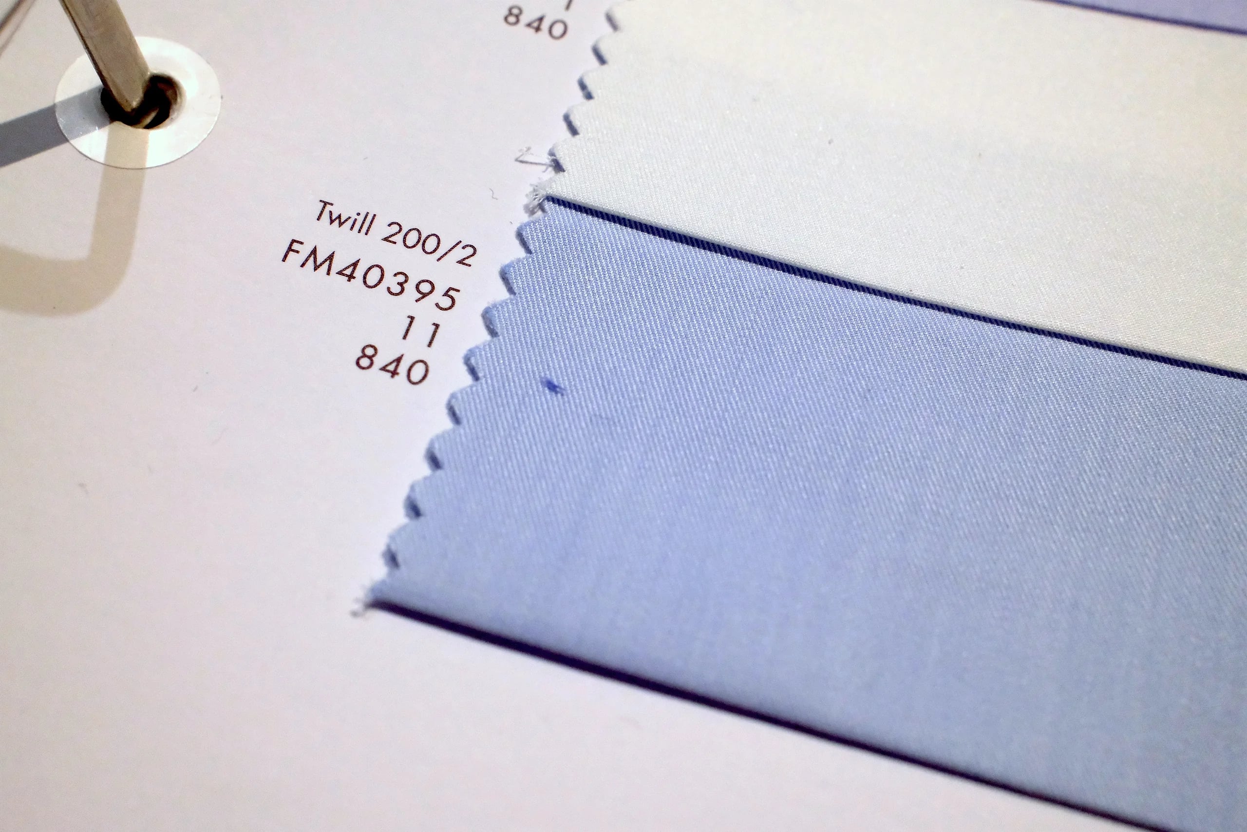 David and John Anderson Twill 200/2 ultra-fine shirting fabric closeup at Endel Tailor Bangkok